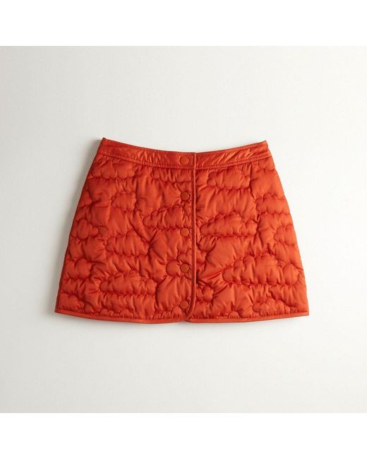 COACH Red Topia Loop Quilted Cloud Skirt