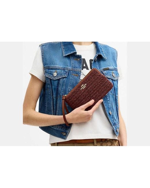 COACH Red Grosse Tasche Mit Handschlaufe Und Rundumreissverschluss Für Frauen