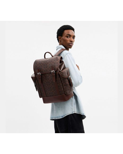 COACH Black Hitch Backpack for men