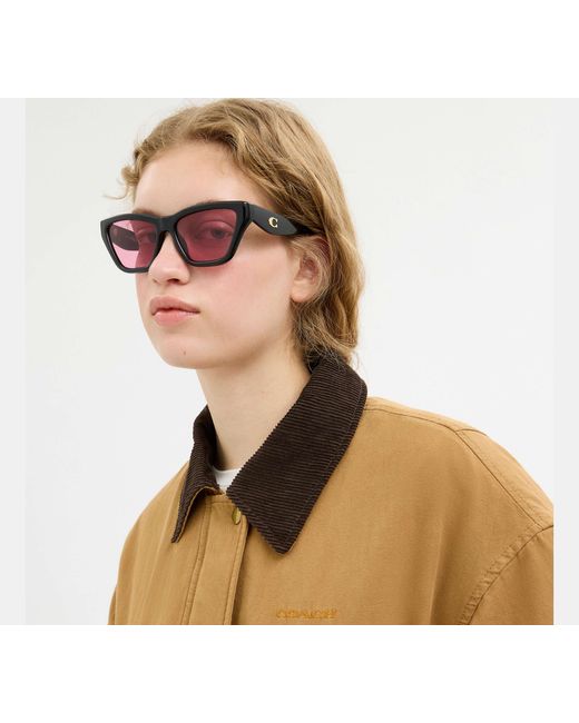 COACH Black C Hardware Cat Eye Sunglasses