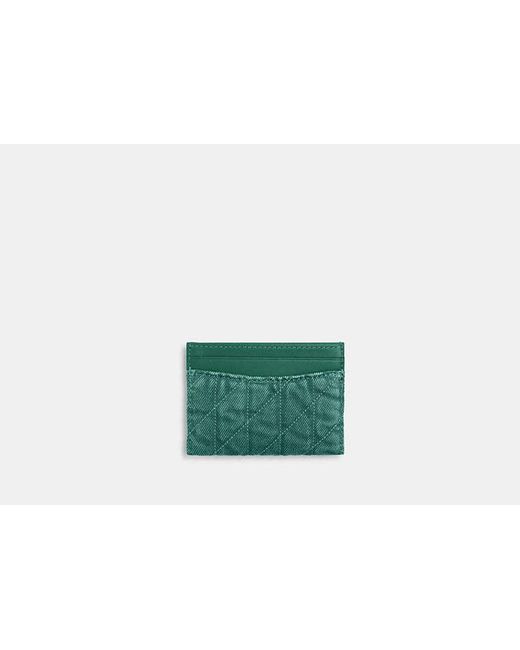 COACH Green Essential Card Case With Quilting