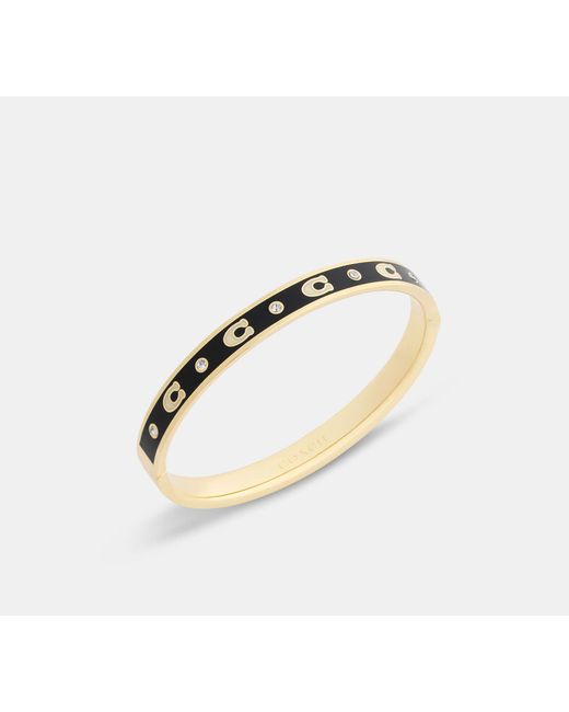 COACH Black Repeated C Hinged Bangle