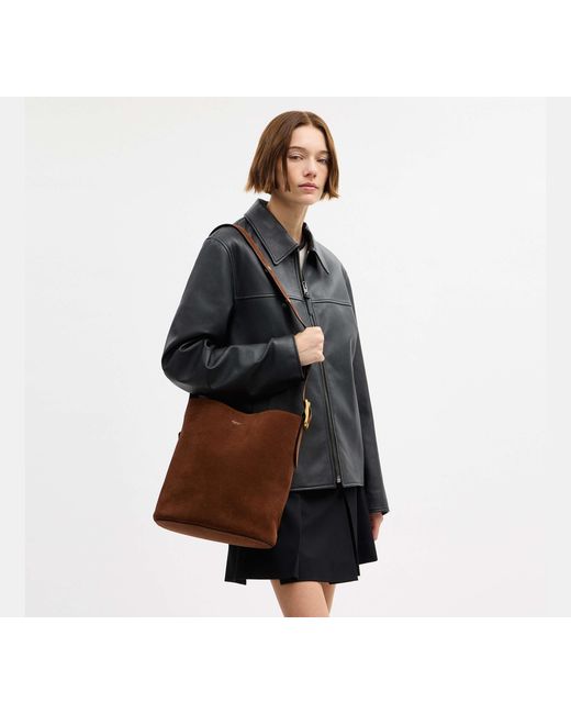 COACH Black Bleecker Bucket Bag