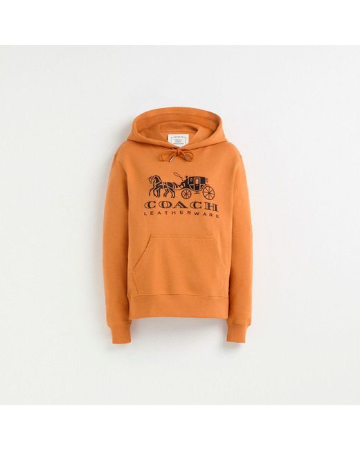 COACH Orange Restored Horse And Carriage Hoodie In Organic Cotton