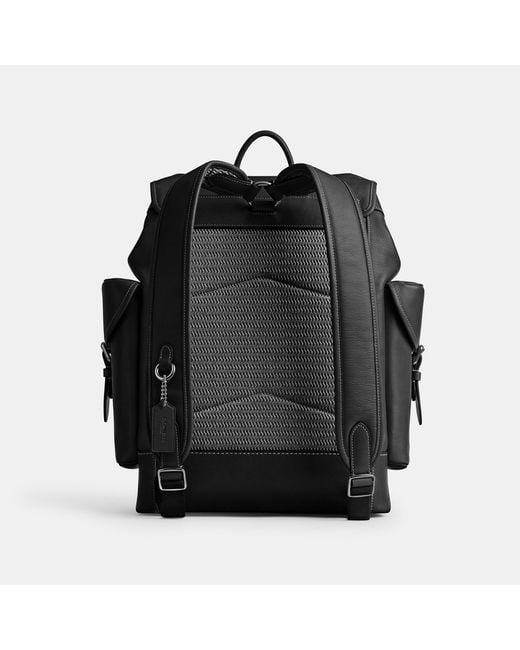 COACH Black Hitch Backpack for men