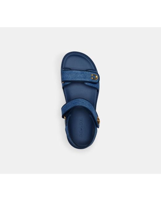 COACH Blue Flat Sandals