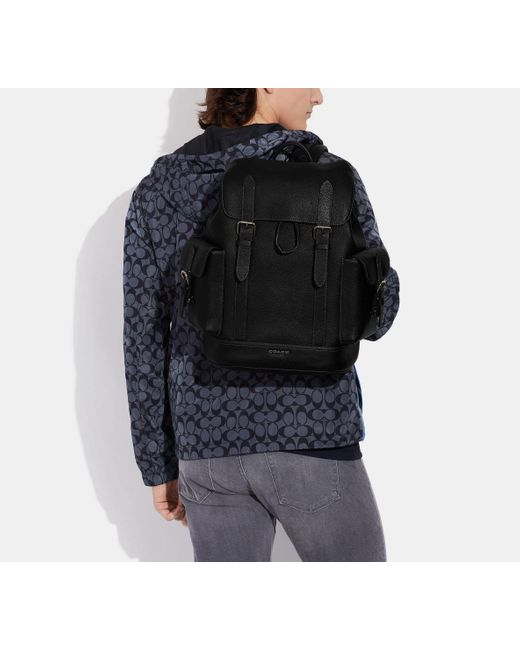 COACH Black Hudson Backpack for men