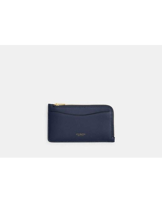 COACH Blue New York Zip Card Case