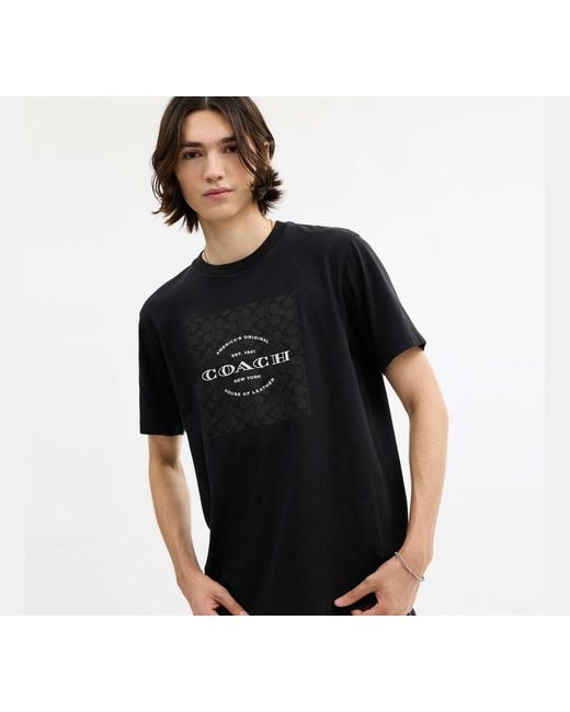 COACH Black Signature T-Shirt for men