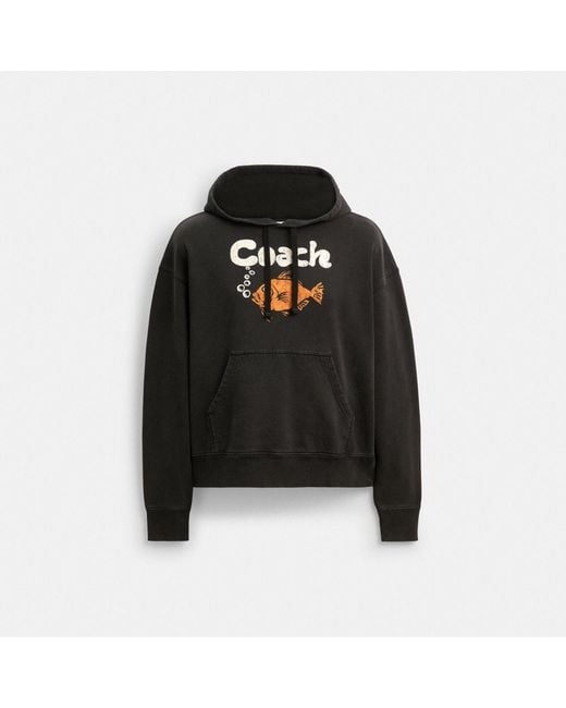 COACH Black Fish Graphic Hoodie