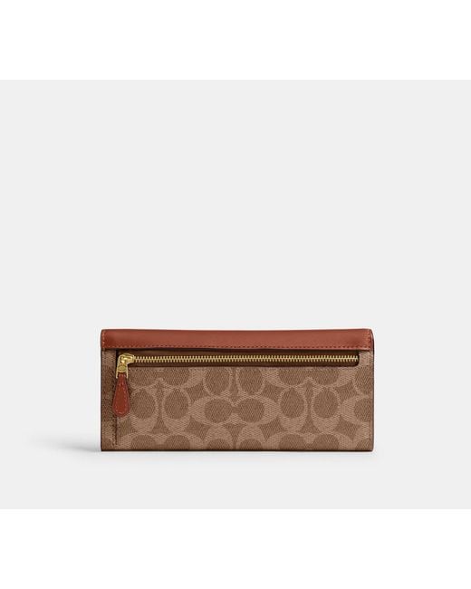 COACH White Mila Long Flap Wallet