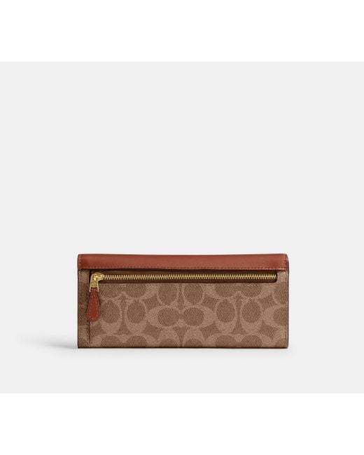 Portafoglio Con Patta Lungo Mila di COACH in White