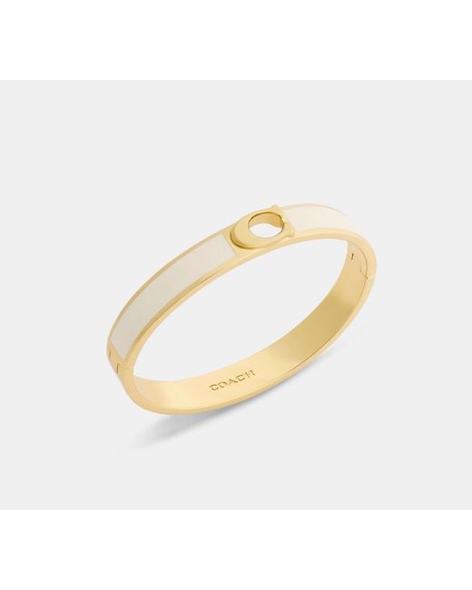 COACH Black C Hinged Bangle