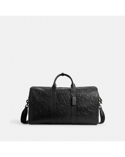 COACH Black Gotham Duffle Bag 45 In Maxi Signature Leather for men