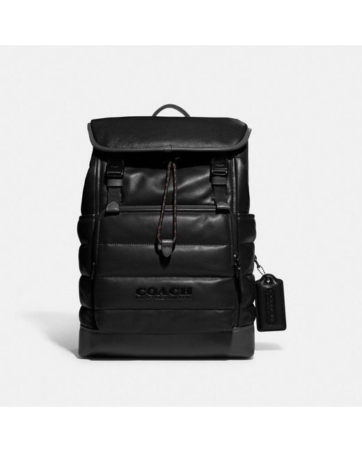 COACH League Flap Backpack With Quilting in Black for Men Lyst