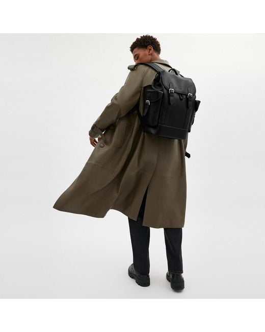 COACH Black Hitch Backpack for men