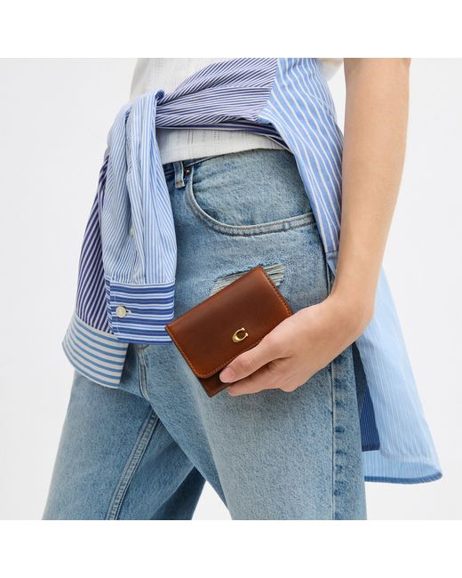 COACH Brown Essential Flap Card Case
