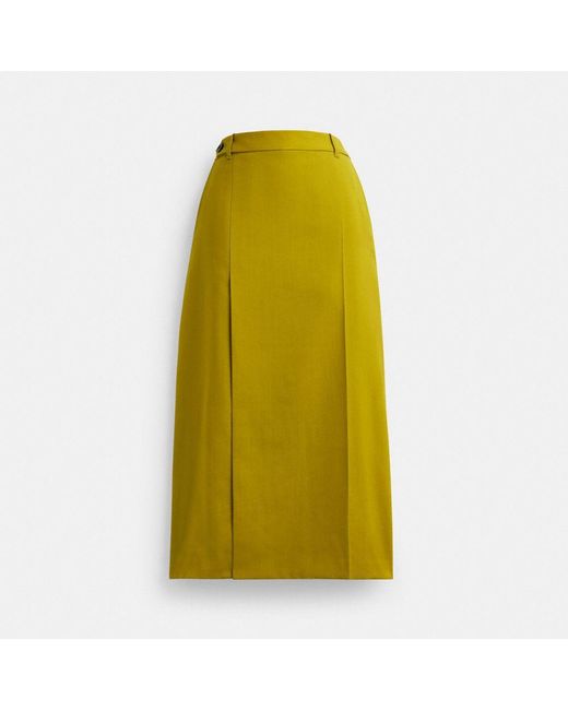 COACH Yellow Long Tailored Skirt