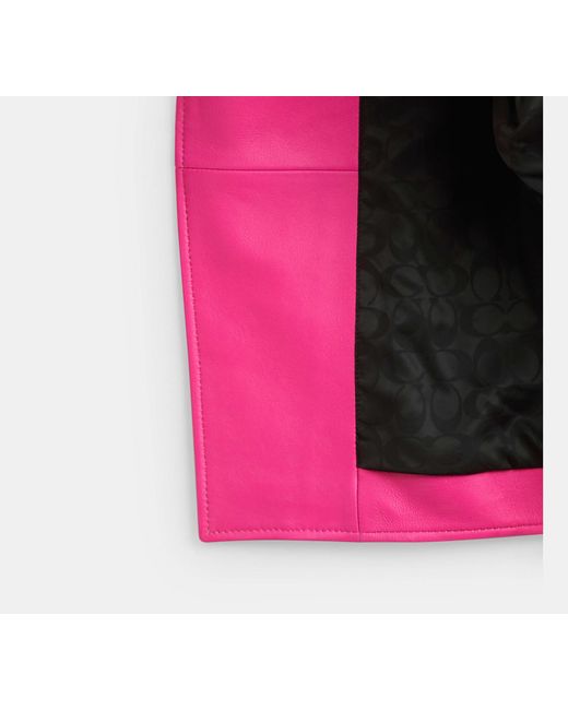 COACH Pink The Lil Nas X Drop Biker Jacket