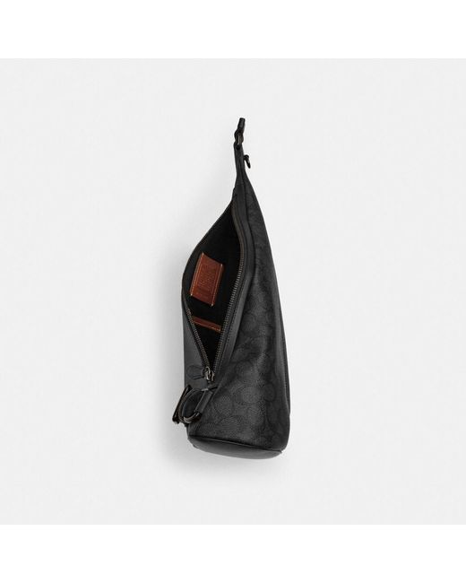 COACH Black Triangle Sling Bag for men