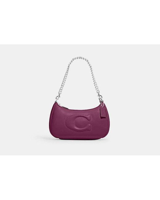 COACH Purple Teri Shoulder Bag With Quilting