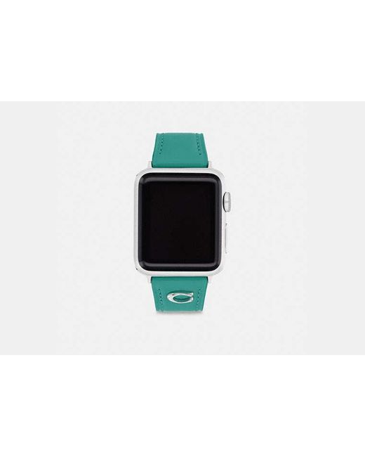COACH Green Apple Watch® Strap, Size Wmn | Leather