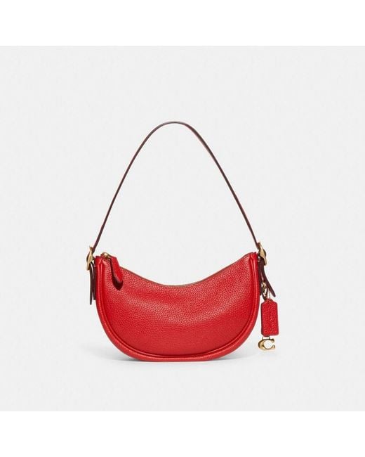 COACH Leather Luna Shoulder Bag in Brass/Red (Red) Lyst