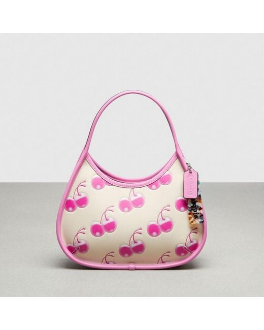 COACH Pink Ergo Bag With Cherry Print