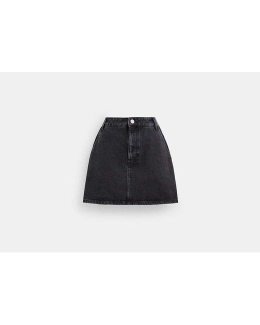 COACH Black Denim Skirt