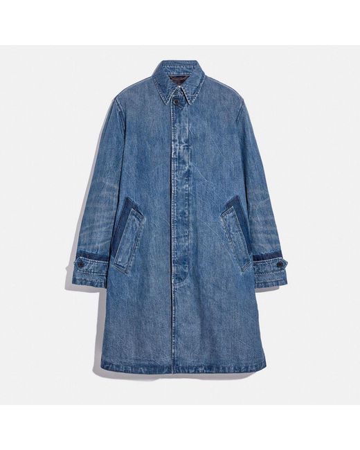 COACH Denim Coat in Indigo (Blue) for 