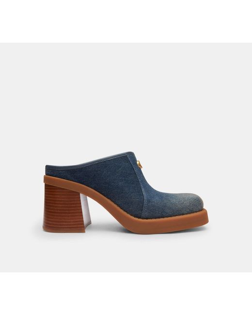 COACH Black C Heeled Mule