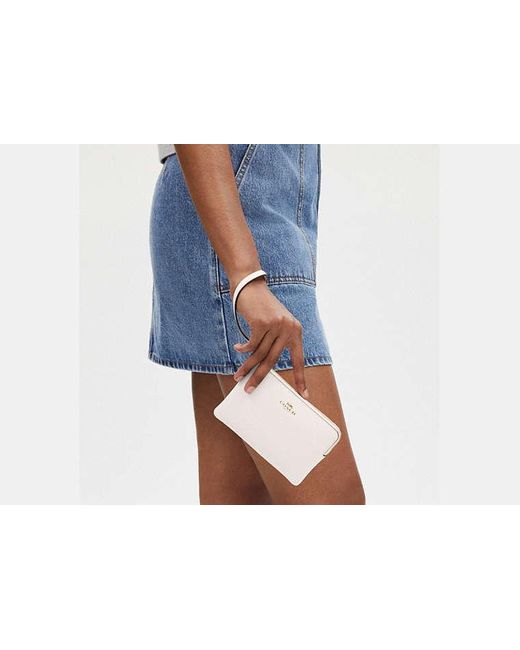 COACH Black Corner Zip Wristlet