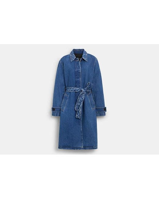COACH Blue Denim Trench