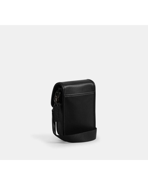 COACH Black League Phone Crossbody Bag for men