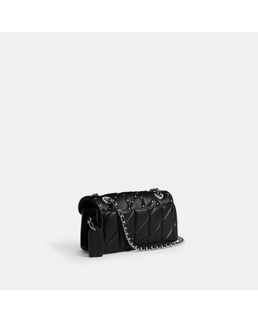 COACH CRYSTAL RIVETS QUILTED TABBY 20 ハンドバッグ Coach Crystal Rivets Quilted Tabby 20 Handbag in Lh Black