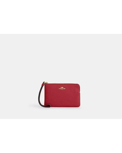COACH Red Corner Zip Wristlet