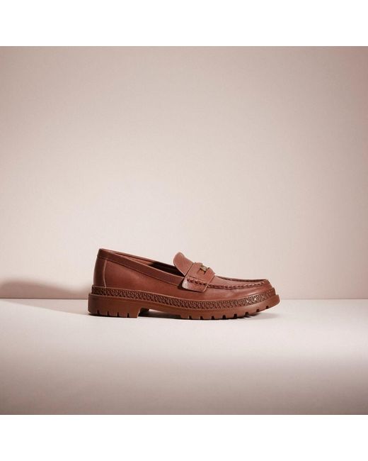 COACH Pink Restored Loafer With Signature Coin for men