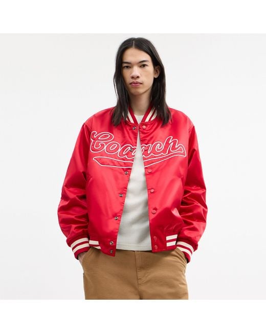COACH Red Reversible Souvenir Jacket for men