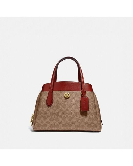 COACH Lora Carryall 30 In Signature Canvas in Brown | Lyst UK