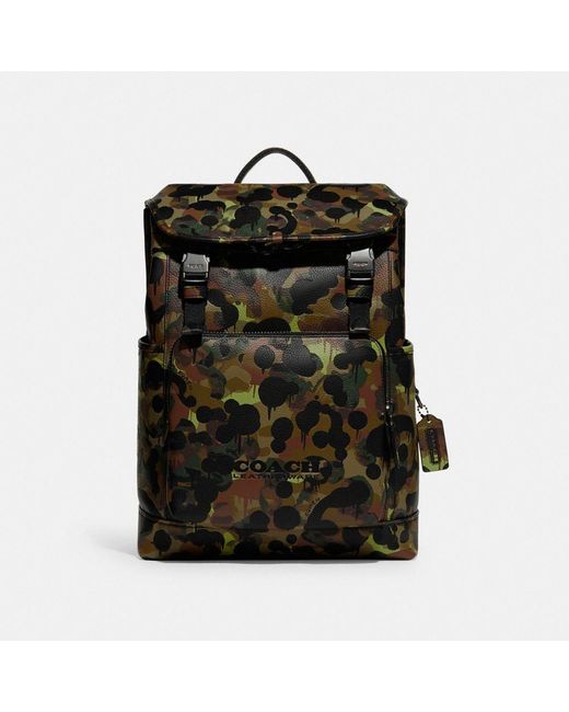 Mochila con solapa league con estampado de camuflaje COACH de Cuero de  color Verde para hombre | Lyst