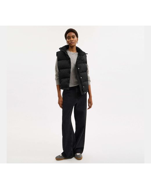 COACH Black Puffer Jacket Vest