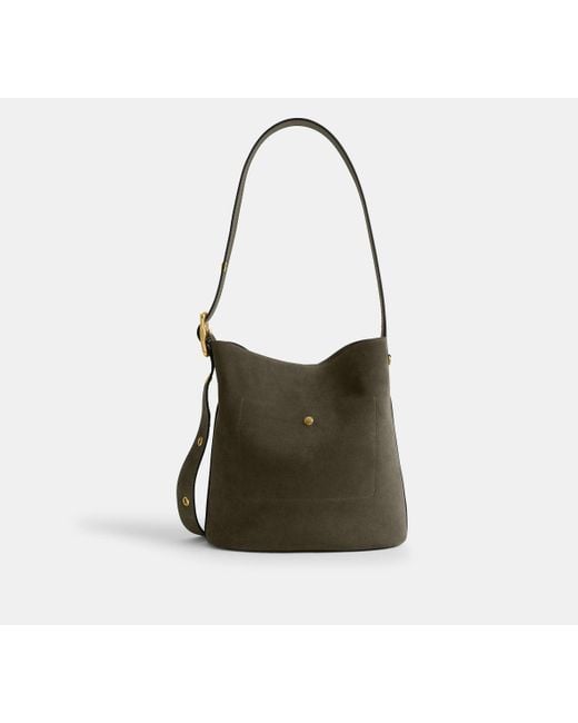 COACH Black Bleecker Bucket Bag