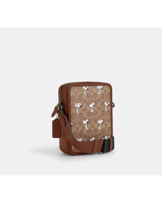 Borsa A Tracolla Sullivan X Peanuts di COACH in Black da Uomo