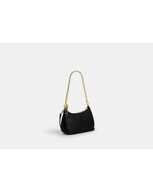 COACH Black Teri Mini Crossbody Bag With Quilting