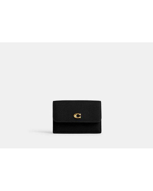 COACH Black Essential Mini Trifold Wallet