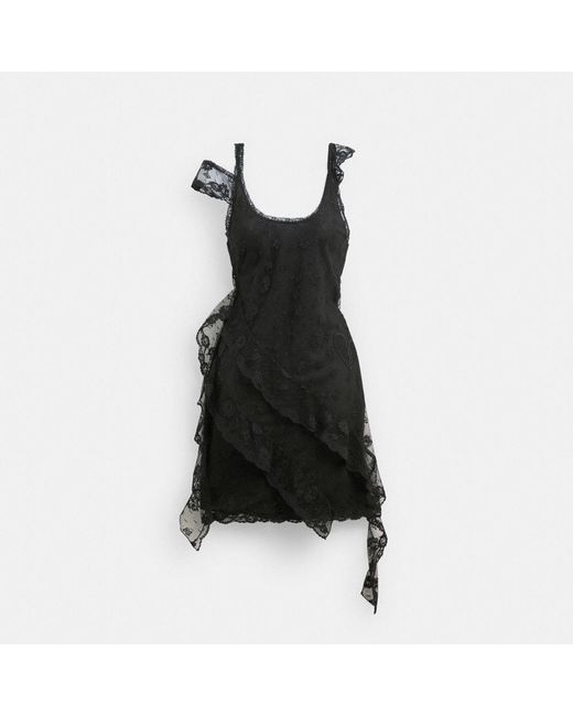 COACH Black All Over Lace Mini Dress