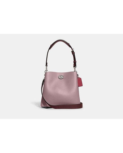 COACH Black Willow Bucket Bag - Purple/silver | Leather