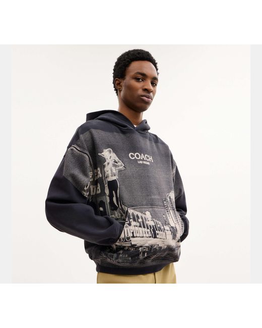 COACH Black Las Vegas Postcard Relaxed Hoodie