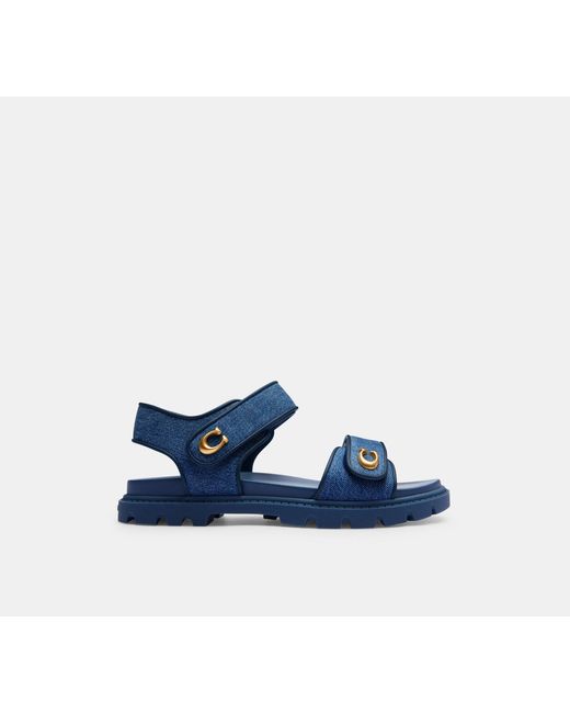 COACH Blue Flat Sandals