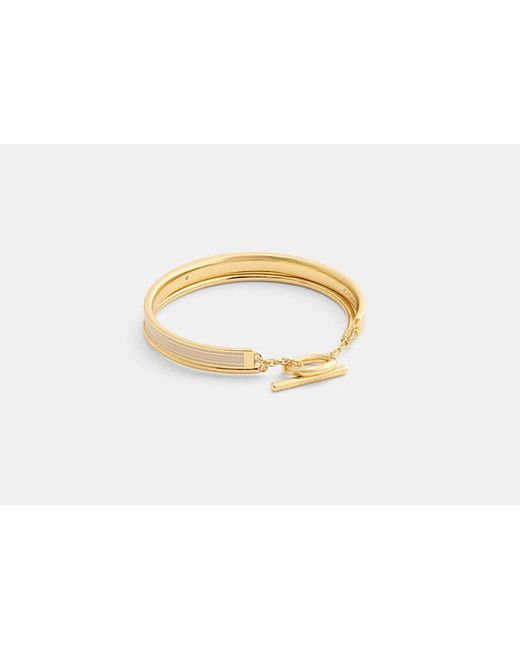 Double Bracelet Jonc En Émail COACH en coloris Black